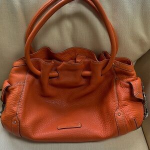 Cole Haan Orange Leather Bucket bag Hobo Satchel Tote Handbag Purse